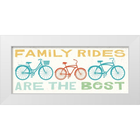 Lets Cruise Family Rides II White Modern Wood Framed Art Print by Mullan, Michael