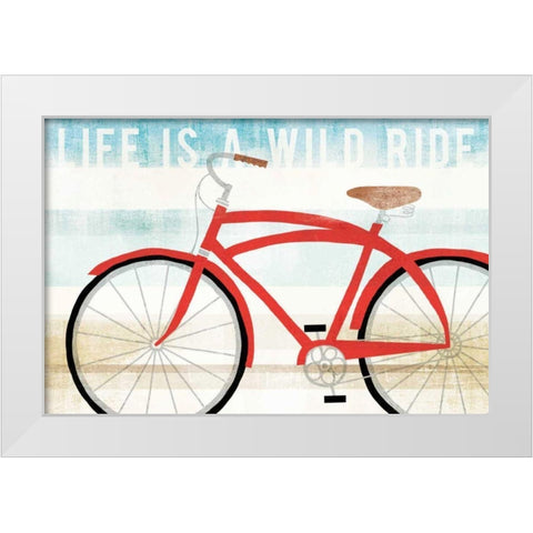 Beach Cruiser His I White Modern Wood Framed Art Print by Mullan, Michael