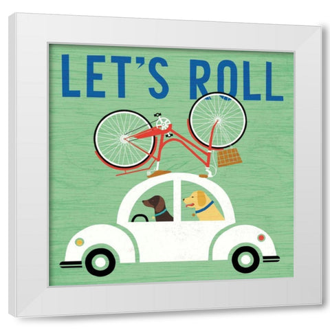Beach Bums Beetle II White Modern Wood Framed Art Print by Mullan, Michael
