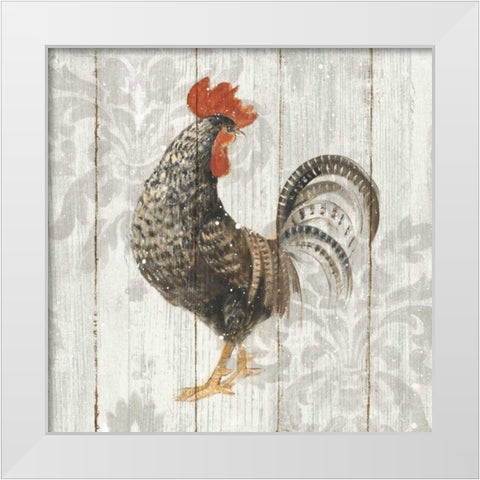 Farm Friend II on Barn Board White Modern Wood Framed Art Print by Hristova, Albena