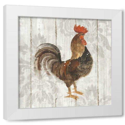 Farm Friend III on Barn Board White Modern Wood Framed Art Print by Hristova, Albena