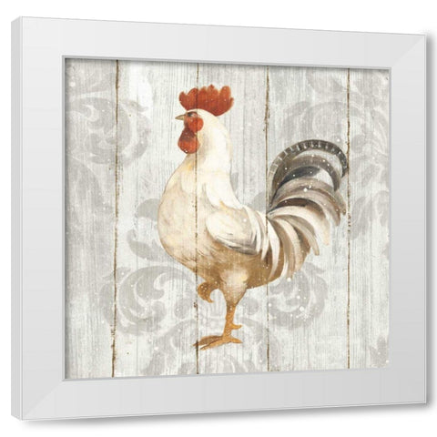 Farm Friend IV on Barn Board White Modern Wood Framed Art Print by Hristova, Albena