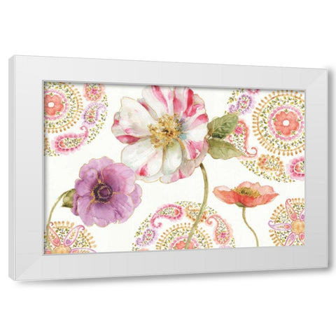 Rainbow Seeds Paisley III White Modern Wood Framed Art Print by Audit, Lisa