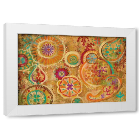 Contemporary Paisley White Modern Wood Framed Art Print by Vassileva, Silvia
