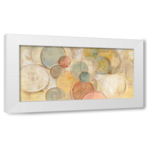 Fresco Bubbles White Modern Wood Framed Art Print by Vassileva, Silvia