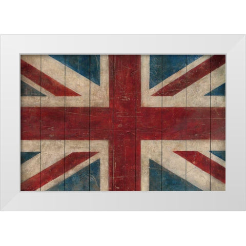 Union Jack White Modern Wood Framed Art Print by Tillmon, Avery