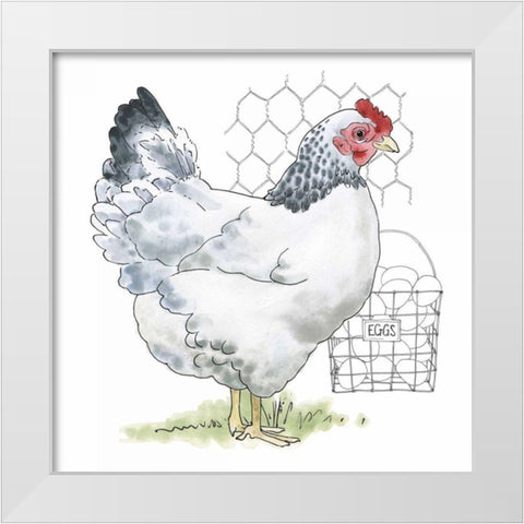 Fun at the Coop IV v2 White Modern Wood Framed Art Print by Grove, Beth