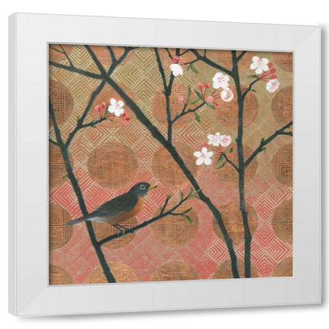 Cherry Blossoms II White Modern Wood Framed Art Print by Lovell, Kathrine