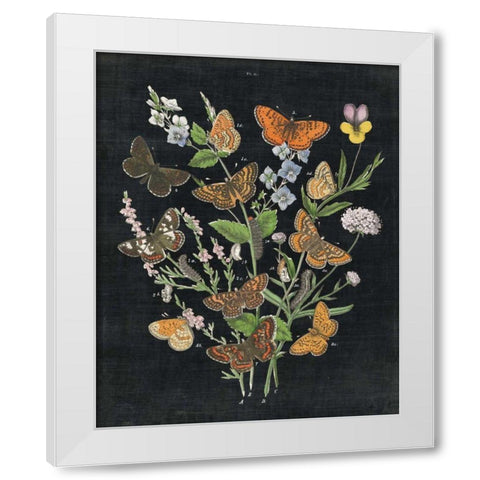 Butterfly Bouquet on Black I White Modern Wood Framed Art Print by Wild Apple Portfolio