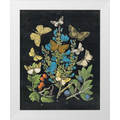 Butterfly Bouquet on Black II White Modern Wood Framed Art Print by Wild Apple Portfolio