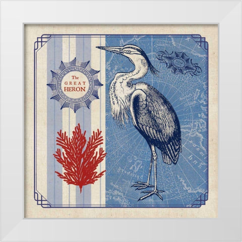 Sea Bird IV White Modern Wood Framed Art Print by Studio Mousseau