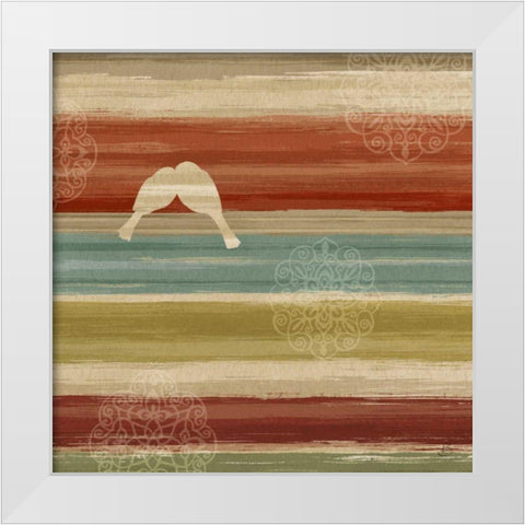 Mumbai Rainbow Birds II White Modern Wood Framed Art Print by Daphne, Brissonnet