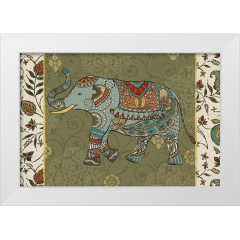 Elephant Caravan IIF White Modern Wood Framed Art Print by Daphne, Brissonnet