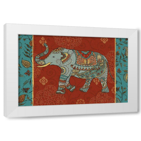 Elephant Caravan IIM White Modern Wood Framed Art Print by Daphne, Brissonnet