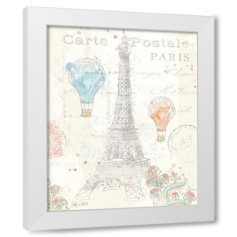 Lighthearted in Paris III White Modern Wood Framed Art Print by Pertiet, Katie