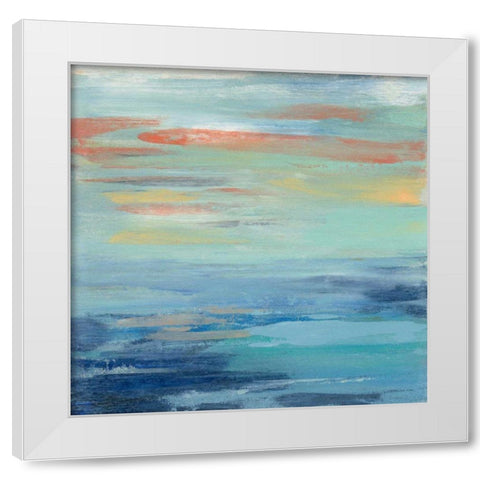 Sunset Beach I White Modern Wood Framed Art Print by Vassileva, Silvia