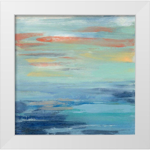 Sunset Beach I White Modern Wood Framed Art Print by Vassileva, Silvia