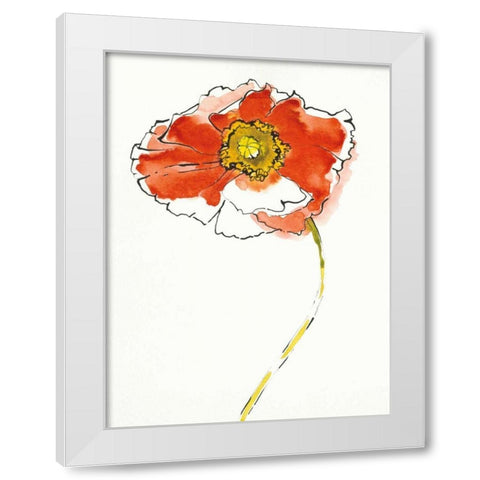 Red Icelands I on White White Modern Wood Framed Art Print by Novak, Shirley