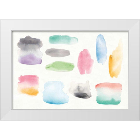 Watercolor Swatch Element White Modern Wood Framed Art Print by DeNeige, Elyse