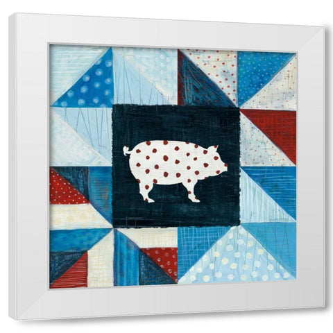 Modern Americana Farm Quilt V White Modern Wood Framed Art Print by Averinos, Melissa