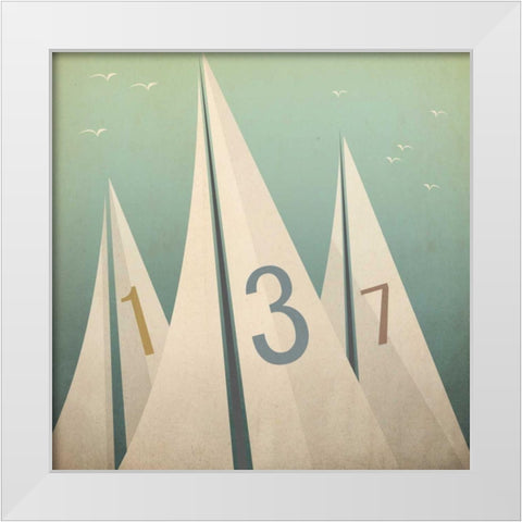 Sails VII White Modern Wood Framed Art Print by Fowler, Ryan