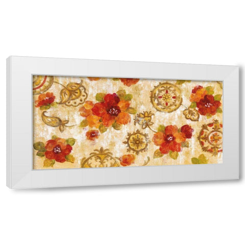 Hibiscus and Mandala White Modern Wood Framed Art Print by Vassileva, Silvia
