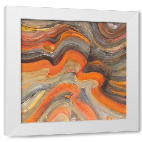 Floating Lava White Modern Wood Framed Art Print by Hristova, Albena