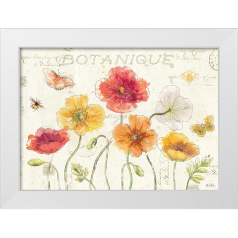 Painted Poppies I White Modern Wood Framed Art Print by Pertiet, Katie