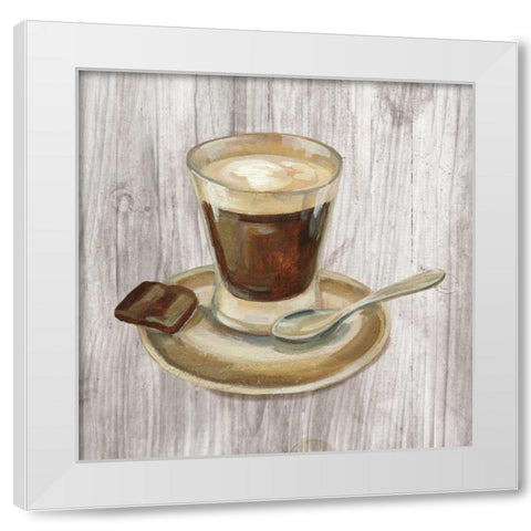 Coffee Time III on Wood White Modern Wood Framed Art Print by Vassileva, Silvia