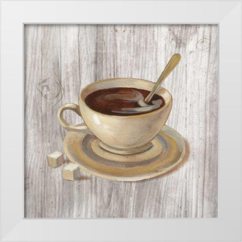 Coffee Time VI on Wood White Modern Wood Framed Art Print by Vassileva, Silvia