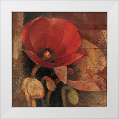 Poppy Reflection White Modern Wood Framed Art Print by Hristova, Albena