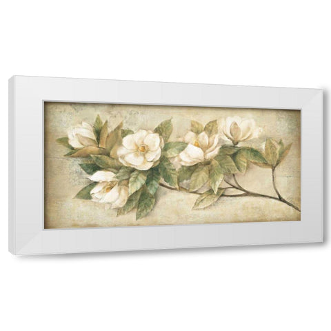 Sugar Magnolia Vintage White Modern Wood Framed Art Print by Hristova, Albena