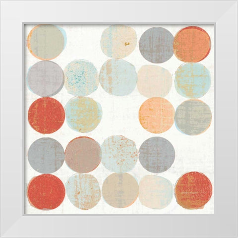 Dots II Square II White Modern Wood Framed Art Print by Mullan, Michael