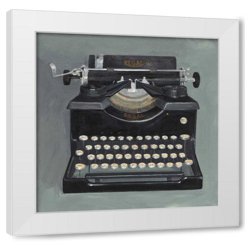 Classic Typewriter White Modern Wood Framed Art Print by Tillmon, Avery