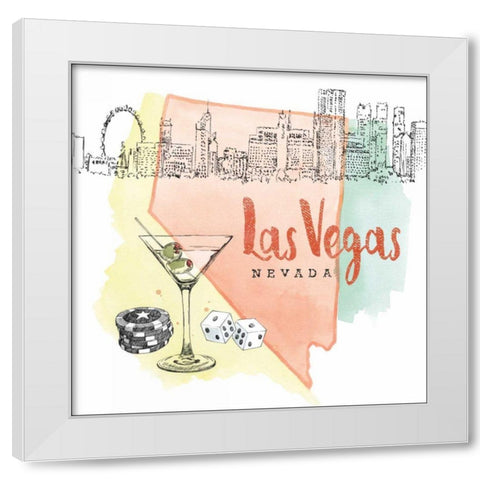 US Cities III White Modern Wood Framed Art Print by Grove, Beth