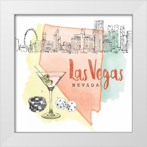 US Cities III White Modern Wood Framed Art Print by Grove, Beth