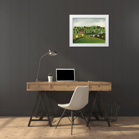A Day at the Farm I Bright White Modern Wood Framed Art Print by Brown, David Carter