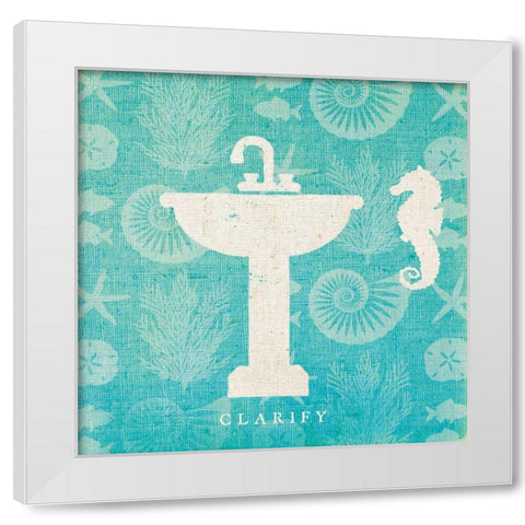 Pacific Bath II White Modern Wood Framed Art Print by Studio Mousseau