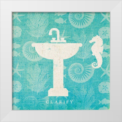 Pacific Bath II White Modern Wood Framed Art Print by Studio Mousseau