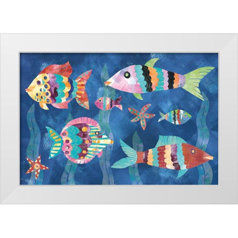 Boho Reef Fish III White Modern Wood Framed Art Print by Wild Apple Portfolio