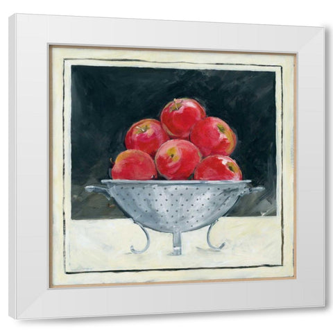 Apples in Colander White Modern Wood Framed Art Print by Tillmon, Avery
