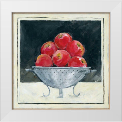 Apples in Colander White Modern Wood Framed Art Print by Tillmon, Avery