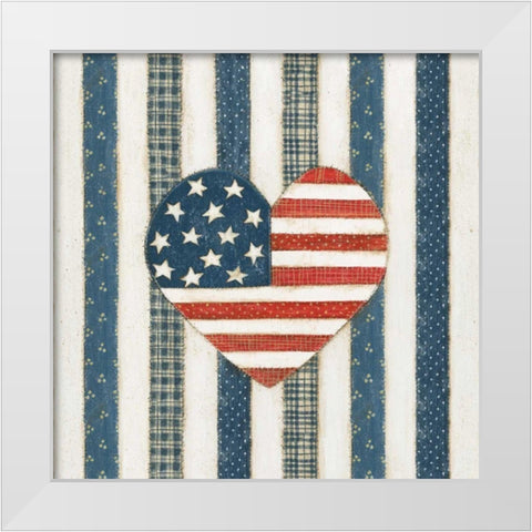 Americana Quilt VI White Modern Wood Framed Art Print by Brown, David Carter