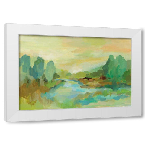 Jade Forest White Modern Wood Framed Art Print by Vassileva, Silvia