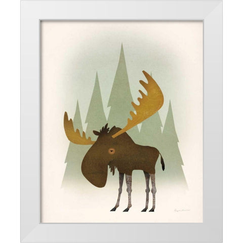 Forest Moose White Modern Wood Framed Art Print by Fowler, Ryan