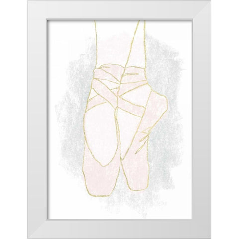 On Pointe I White Modern Wood Framed Art Print by Hershey, Moira