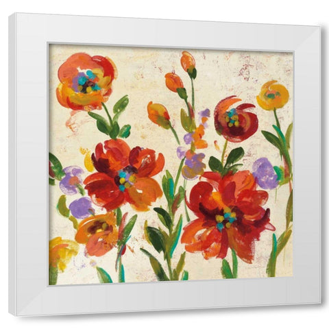 July in the Garden II Cream Crop White Modern Wood Framed Art Print by Vassileva, Silvia