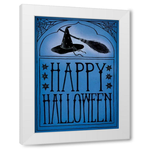 Vintage Halloween Happy Halloween White Modern Wood Framed Art Print by Miller, Sara Zieve