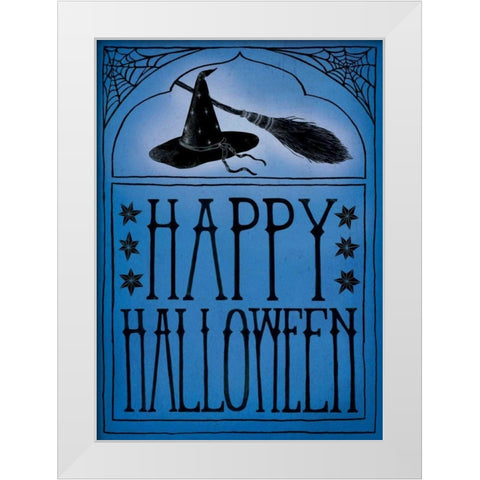 Vintage Halloween Happy Halloween White Modern Wood Framed Art Print by Miller, Sara Zieve