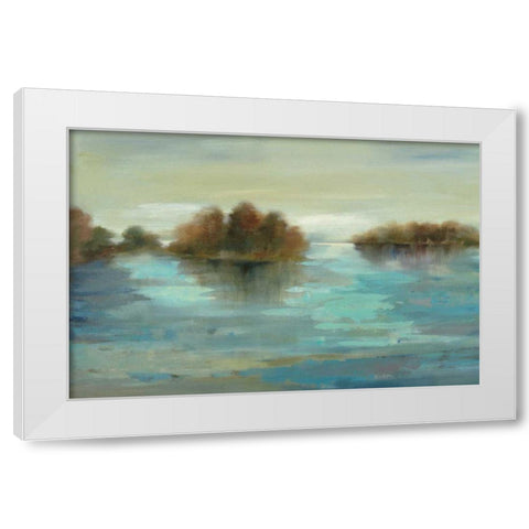 Serenity on the River White Modern Wood Framed Art Print by Vassileva, Silvia